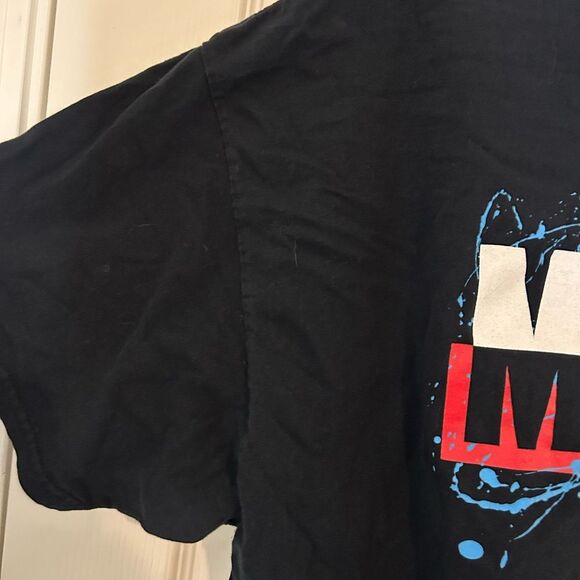 Marvel T Shirt Mens XXL Short Sleeve Black Blue Paint Splatter Print - Picture 5 of 5